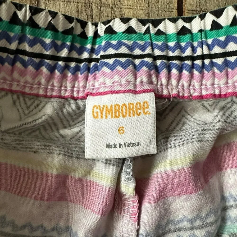Colorful Gymboree Girls Cotton Shorts With Drawstring & Pockets Size 6
